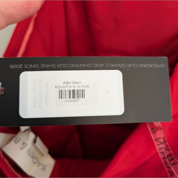 Sachin & Babi Julia Red Gown Size 4 NWT - Picture 6 of 8